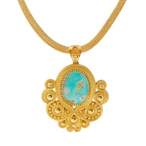 Pendant and Chain with Authentic Neishabur Turquoise
